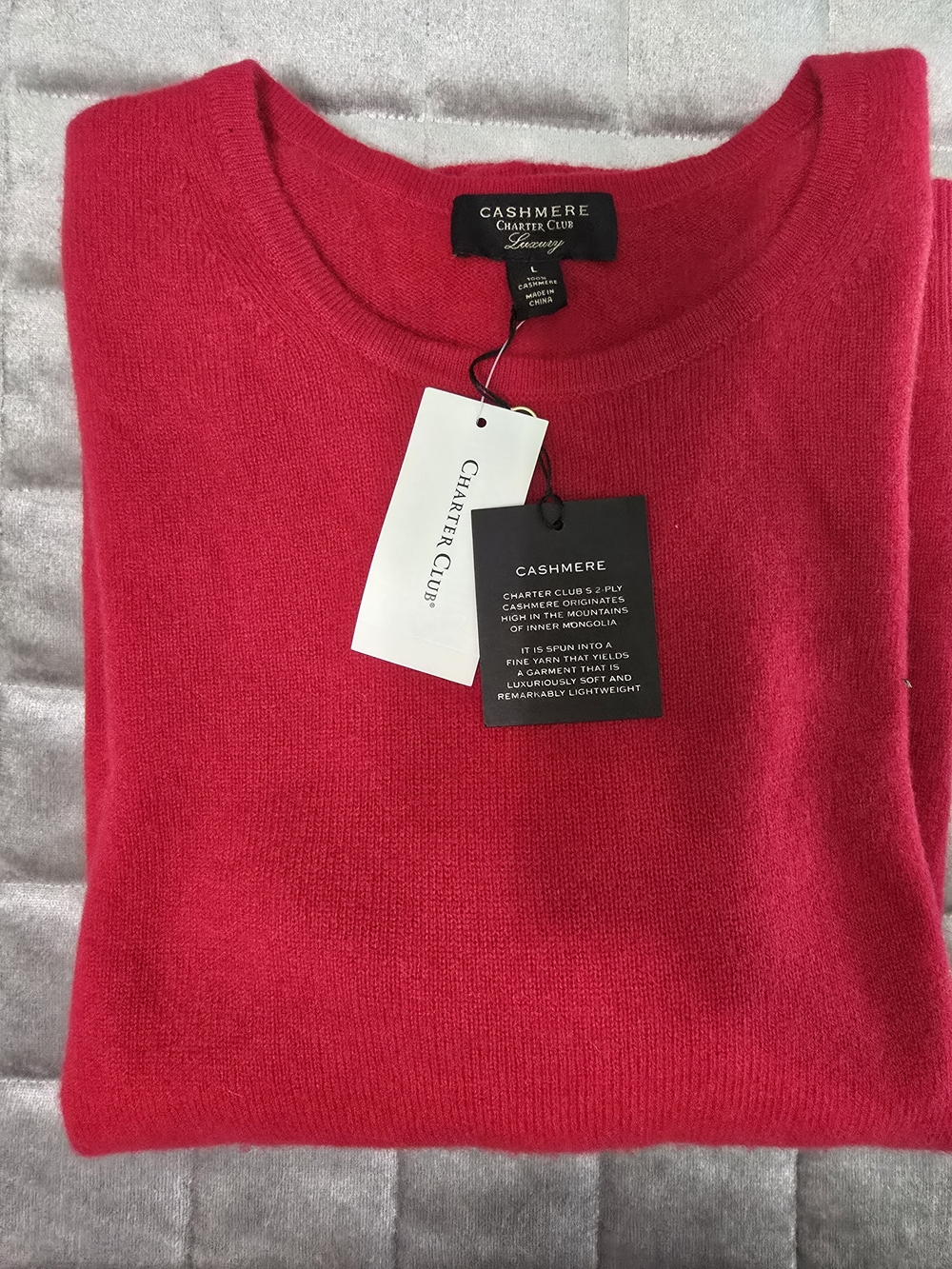 Charter Club Women’s Cashmere Crewneck Sweater - Red